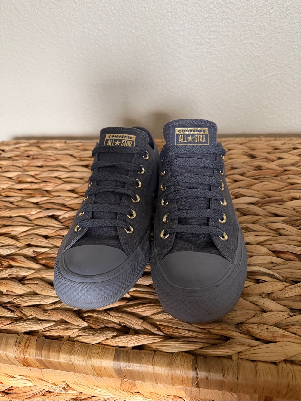 Converse All Star Periwinkle Low Top Sneakers with Gold Eyelets
